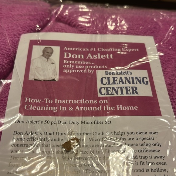Don aslett 50pc dual microfiber set Qvc brand new in box.Cleaning/dusting/window - Picture 6 of 6